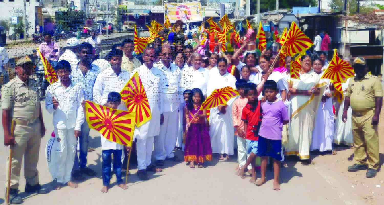 ಕಂಪ್ಲಿ: ಬ್ರಹ್ಮಕುಮಾರಿ ಈಶ್ವರೀಯರ ಶಾಂತಿಯಾತ್ರೆ